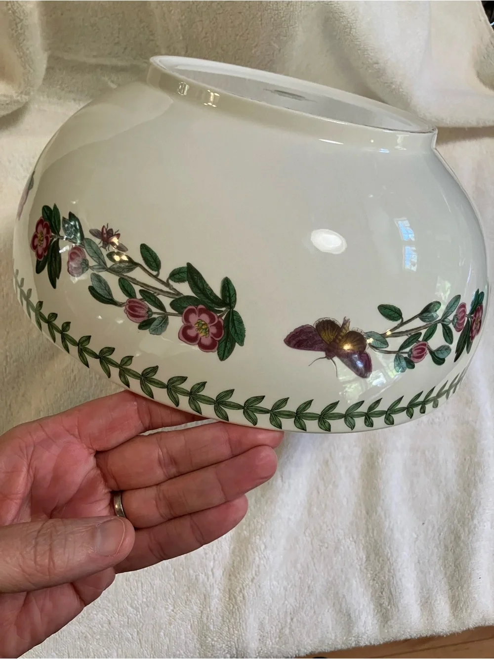 Vintage Portmeirion Botanic Garden Salad Bowl Ceramic 10.5inch diameter